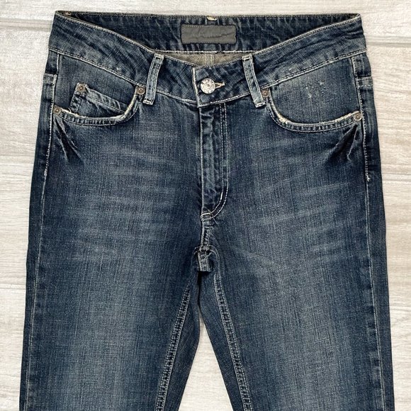 Acne Jeans Men's Stone Wash Distressed Boot Cut in HEX Blur Archive Size 27 - Picture 2 of 10